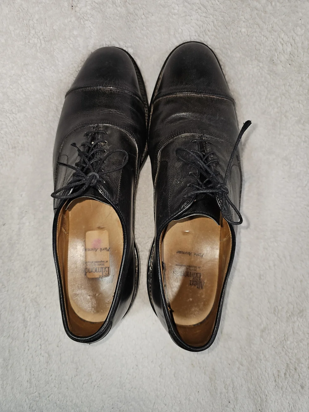 Allen Edmonds Park Avenue Cap Toe Dress Shoes Mens 11  Black Leather Oxford USA.